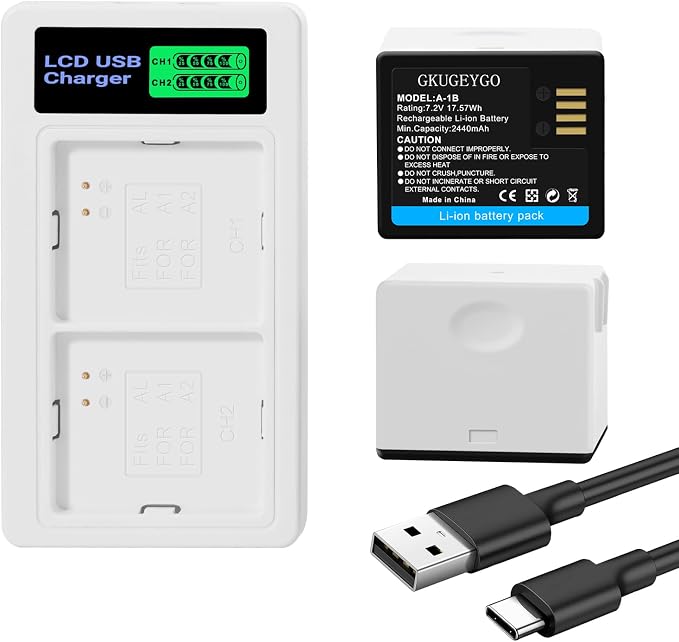 2-Pack A-1 A-1B A-1C Battery for Arlo Pro, Pro 2 by GKUGEYGO