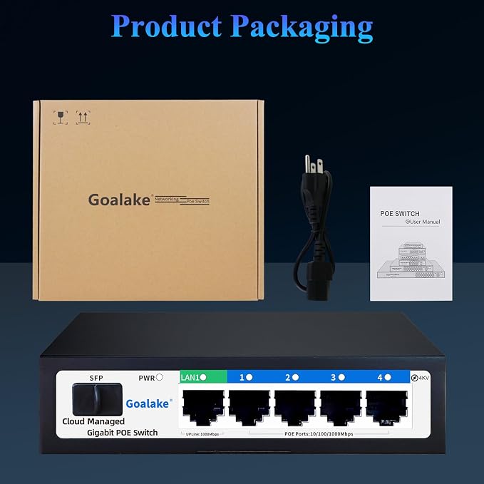 6-Port Gigabit PoE Switch for Small Business&Home Security52W High Power for IP - Image 8