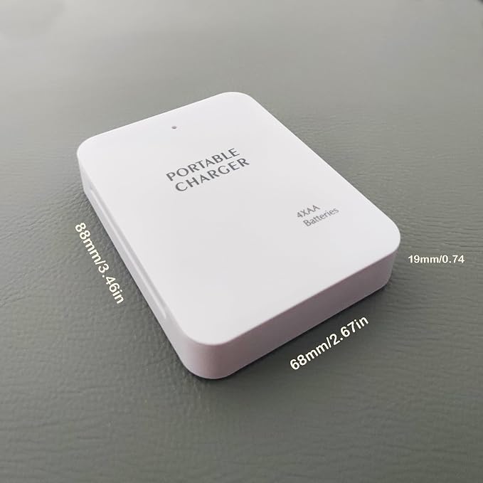 Battery Operated Phone Charger Emergency|USB Battery Powered Power Bank Portable 4 AA Batteries Powered Outlet (White) - Image 3