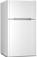 Antarctic Star Compact Refrigerator,3.2 Cu.Ft. Mini Separate Freezer Double 2-Door,Adjustable Removable Shelves for Basement,Apartment,Dorm,Office,WHITE by AntarcticStar