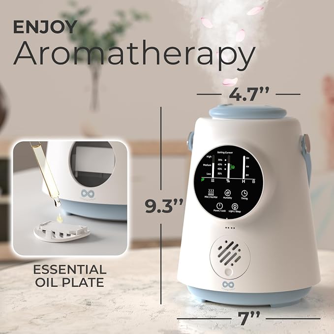 Everlasting Comfort 2.5L Top Fill Humidifier – Upgraded Easy to Clean 20HR Runtime Cool Mist Air Moisturizer for Bedroom, Home, Nursery & Large Room, Whisper-Quiet Soothing Hydration for Baby & Kids - Image 9
