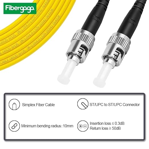 Fibergaga-2M OS2 ST to ST Fiber Patch Cable Single Mode, Length Option: - Image 2