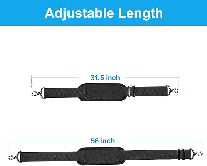 MOSISO 56 inch Shoulder Strap, Adjustable Thick Soft Universal Replacement - Image 4