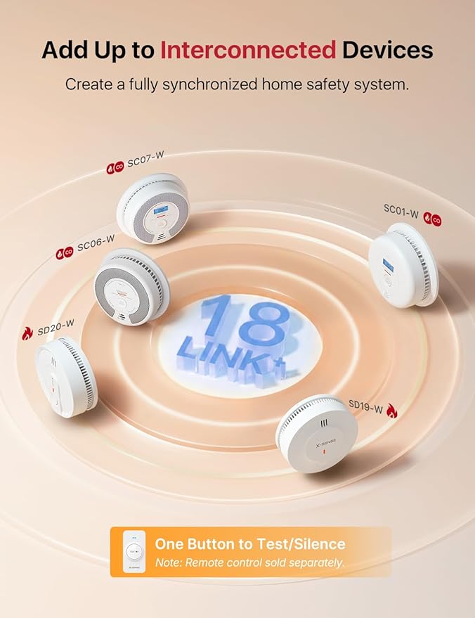 X-Sense Smoke and Carbon Monoxide Detector Combo, Wireless Interconnected - Image 6