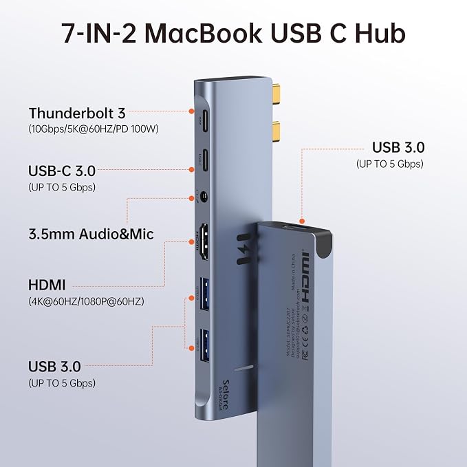 USB C Adapter HDMI Hub for MacBook Pro/Air M5 M4 M3 M2 M1 2025-2018 13" 15" 16" - Image 2