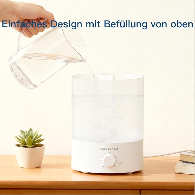 MEGAWISE 2 pack 3.5L Ultrasonic Cool Mist Humidifier – Top-Fill, Essential Oil Diffuser, Quiet Operation, Night Light, Auto Shut-Off for Home & Office (2) - Image 6