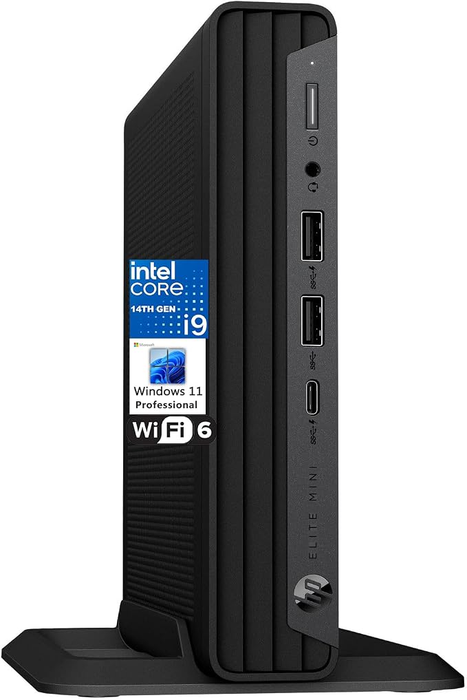 HP Elite Mini 800 G9 Desktop, Intel i9-14900T, 16GB DDR5, 512GB SSD | Business EliteDesk Computer, WiFi 6, Bluetooth, Keyboard Included, no Mouse, Windows 11 Pro by Unknown