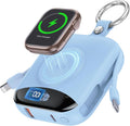 Portable Charger, 10000mAh 22.5W Fast Charging Power Bank with Built-in Cables, Travel Essentials Battery Pack with LED Display for iPhone, Portable iWatch Charger for 11/10/9/8/7/6/SE/Ultra Dawn Blue by CITICR