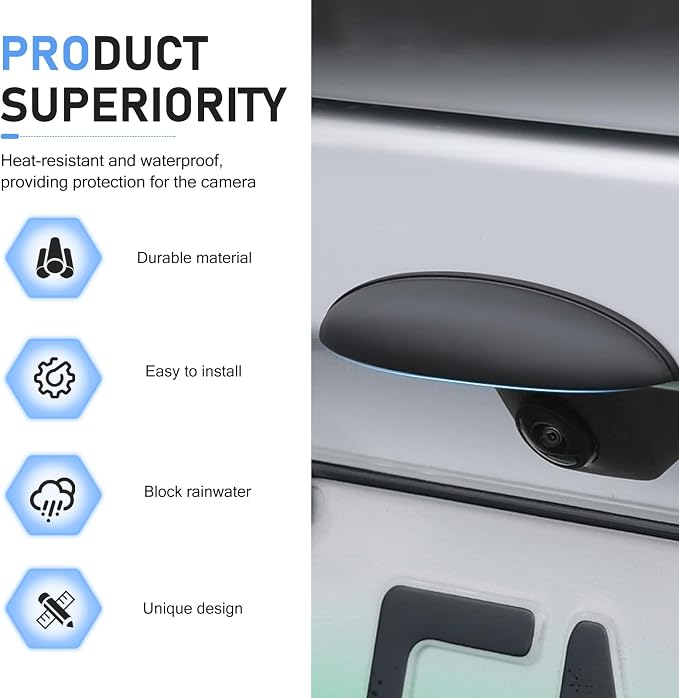 Car Rear View Camera Anti-Rain Cover, Plastic Back Up Camera Shield, Vehicle - Image 3