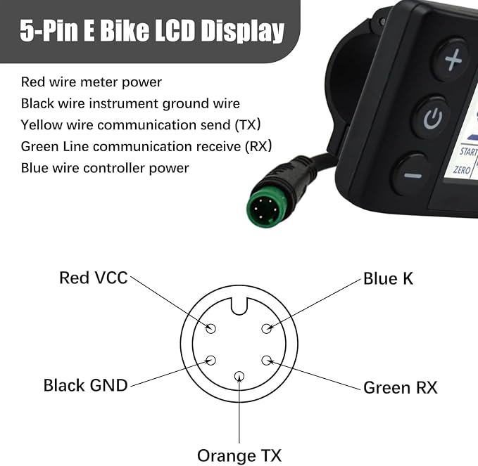 S866 Electric Bicycle LCD Display Meter, 24V 36V 48V Ebike LCD Display Control - Image 3