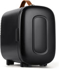FANSEXPERT Mini Fridge for Bedroom, 4 Liter/6 Cans Skin Care Fridge Small Refrigerator, AC/DC Portable Mini Cooler & Warmer, Small Cosmetic Fridge for Camping, Dorm, Office, Car (Black) by FANSEXPERT