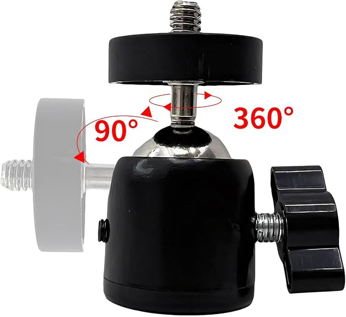 Universal 1/4" Swivel Mini Ball Head Tripod Mount, 360 Degree Rotating Adapter - Image 6