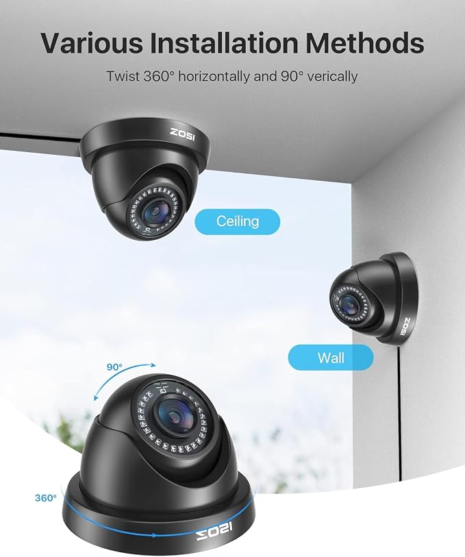 ZOSI 1080P HD Security Camera Indoor Outdoor, 1920TVL 2.0MP 4-in-1 HD - Image 6