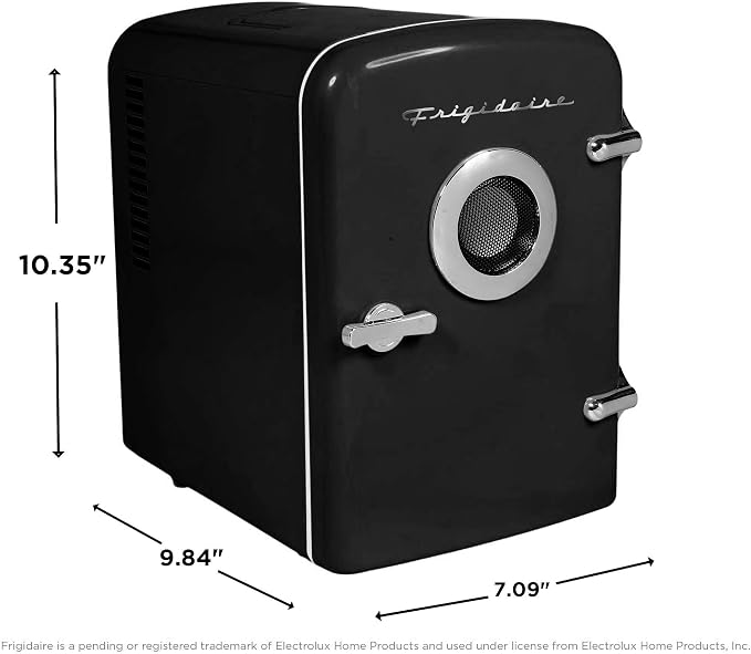 Frigidaire 6 Can Retro Mini Portable Personal Fridge/Cooler for Home, Office or Dorm (Built-in Bluetooth Speaker) - Image 5
