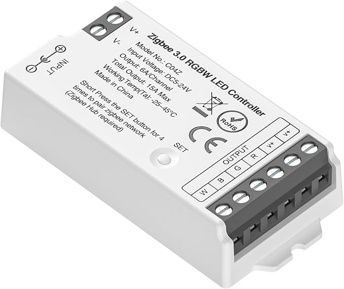 BTF-LIGHTING Tuya Zigbee 3.0 C04Z LED Controller Support RGBW 5pin PWM FCOB COB by BTF-LIGHTING