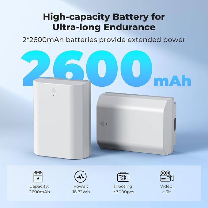 K&F CONCEPT 2600mAh NP-FZ100 Battery, Alpha 9, Alpha 9S, A7Siii Cameras - Image 2