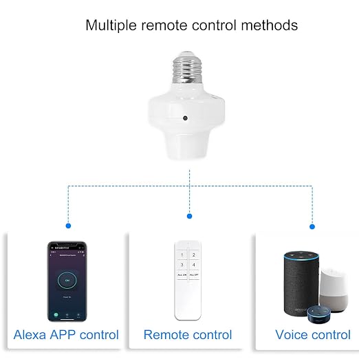 QIACHIP Remote Control Light Socket E26 E27 Bulb Socket Adapter, ZigBee Smart - Image 4
