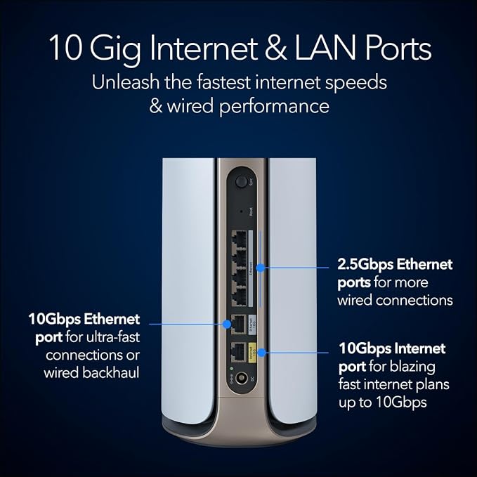 NETGEAR Orbi 970 Series Quad-Band WiFi 7 Mesh Network System, Router + 2 - Image 5