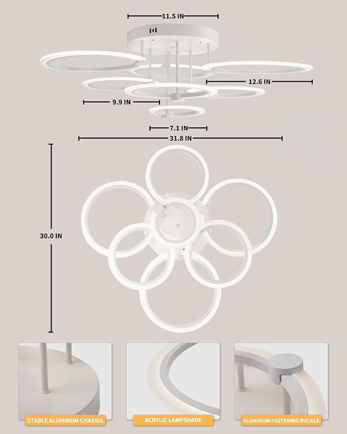 Modern LED Ceiling Light Dimmable Ceiling Light Fixtures - Image 2