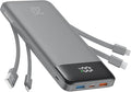 charmast 20000mAh Portable Charger with Built in Cables, 22.5W Travel Power Bank Fast Charging, USB C Cell Phone Battery Pack for iPhone 17/16/15/14/13/12 Series, iPad, Samsung, Android, Tablet by Charmast