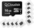 Pack of 10 Micro SD Card 16GB Flash Memory Card C10 A1 U1 Micro SDHC by Cloudisk