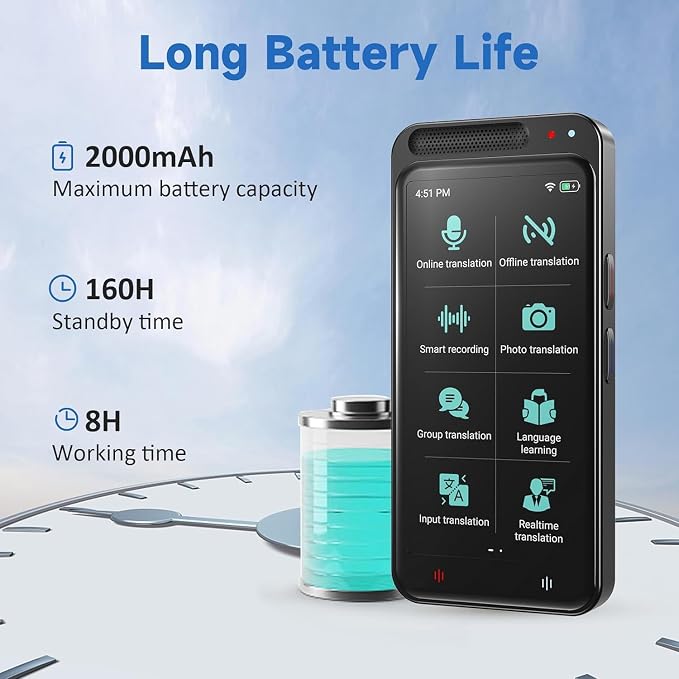 Language Translator Device, 150 Languages Two-Way Instant Translator Device - Image 7