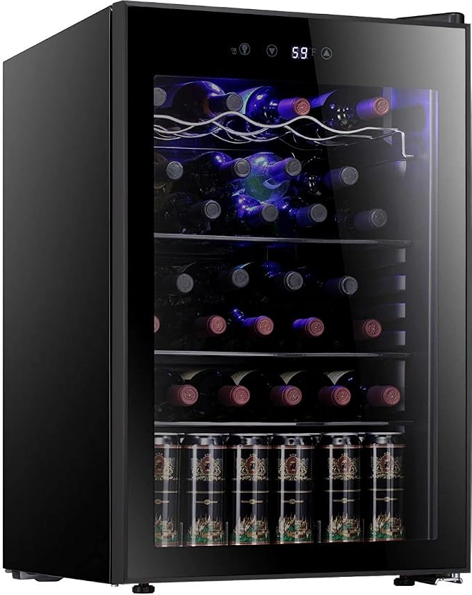 Antarctic Star 36 Bottle Wine Cooler/Cabinet BeverageRefrigerator Small Mini Wine Cellar Beer Soda Bar Fridge Quiet Operation Compressor Adjust Temperature Freestanding Black, 4.4 Cu. ft | 36 Bottle Capacity, for Beer Soda Bar, Quiet Operation, Adjust ... by AntarcticStar