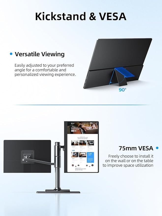 UPERFECT Touchscreen OLED Portable Monitor 14", 3K 2880x1800 | 120Hz | 0.1ms Portable Gaming Monitor, 500 Nits |120% DCI-P3 | 500000:1 | Ultra-Slim Design for Laptop Mini PC Phone Game Consoles - Image 9