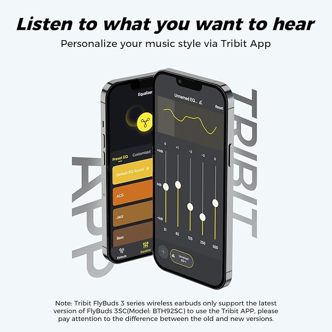 Tribit FlyBuds 3 Wireless Earbuds, 110H Playtime Bluetooth Headphones | IPX8 Waterproof, BT5.3, Deep Bass Sound Earphones, Custom EQ, Charging Case, Light Weight in-Ear Buds, Built-in Mic, White - Image 6
