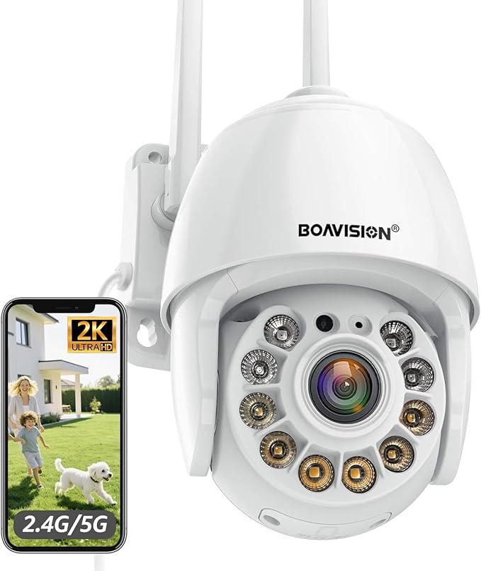 BOAVISION 2K Security Camera Outdoor, Wireless WiFi IP Camera Home Security by BOAVISION