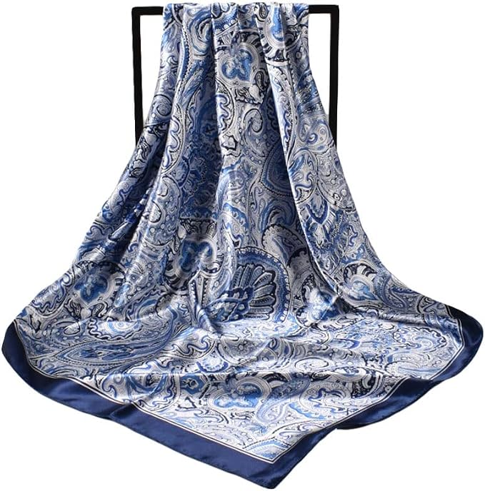 4Pcs Silk Head Scarves for Women Satin Hair Scarf 35”Large Square Bandana Silk - Image 3
