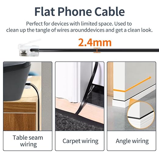 RJ12 Cable Short 3 feet Telephone Line Cord - Image 6