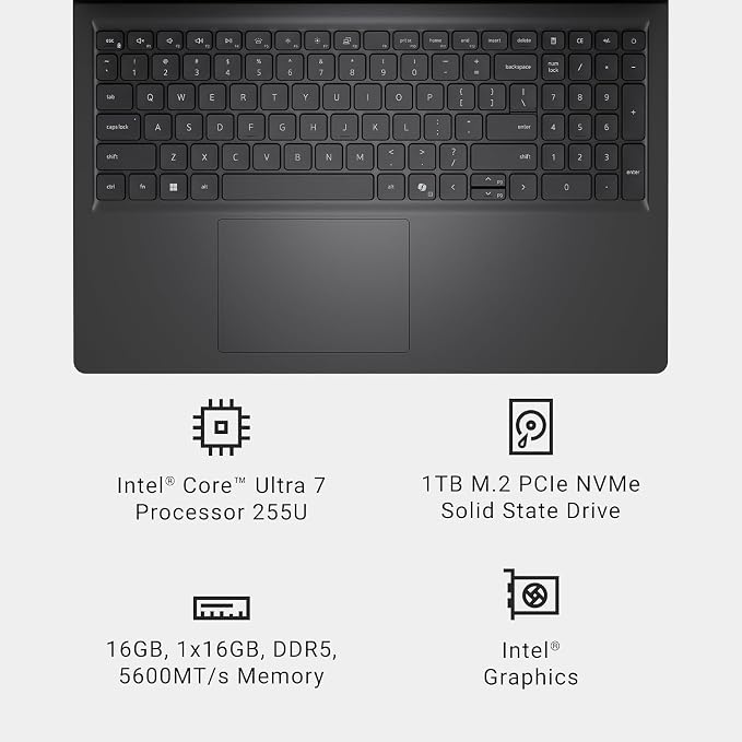 Dell 15.6 Touchscreen Laptop, Intel 12 Core Ultra 7 255U, 32GB RAM,1TB SSD | Backlit Keyboard, 15.6 FHD Touch Anti-Glare Display, Windows 11 Pro, Copilot AI, Laptops for Business and Student - Image 2