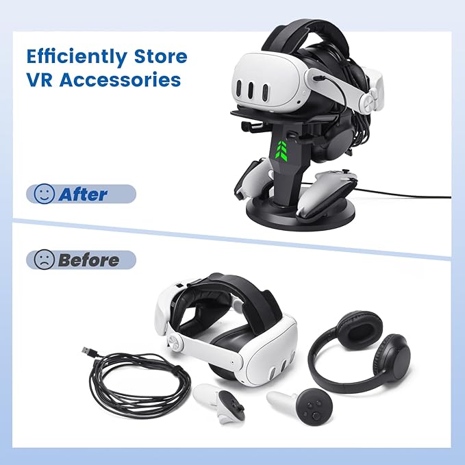 VR Headset Charging Dock for Meta Quest 3/Quest 3S/Quest 2, VR Charging Stand - Image 4
