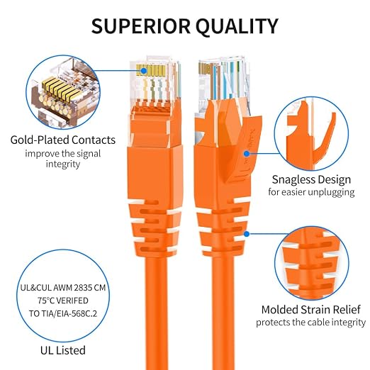 Cat6 Ethernet Cable 10 Feet 10 Pack Network RJ45 Cat6 Internet Patch Cable - Image 3