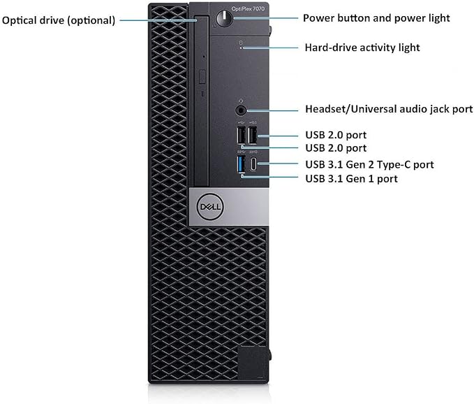 Dell OptiPlex 7070 SFF Desktop Computer PC, Intel 8 Core i7-9700 3.0GHz up to 4.70GHz,32GB DDR4 Ram New 1TB NVMe M.2 SSD,AX210 Built-in WiFi 6E,Windows 11 Pro, Wireless Keyboard & Mouse (Renewed) - Image 2