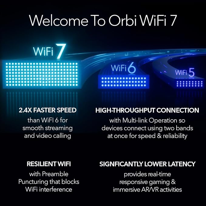 NETGEAR Orbi 970 Series Quad-Band WiFi 7 Mesh Network System, Router + 2 - Image 10