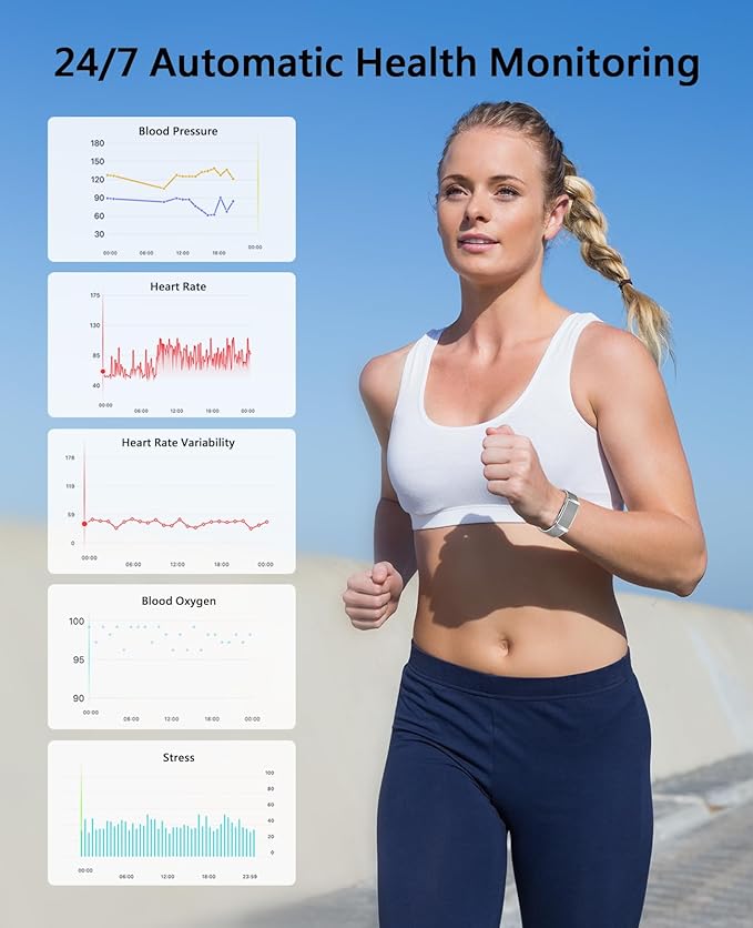 Smart Bracelet for Men Women, Health Activity Fitness Trackers, 24H Sleep - Image 2