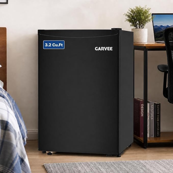 3.2 Cu. Ft. Mini Fridge Freezer, Energy-Efficient, Quiet, Adjustable Shelves by Unknown