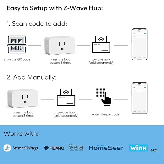 Zwave Plug 800 Series 2 Pack, Zwave Outlet Built-in Repeater Range Extender - Image 2