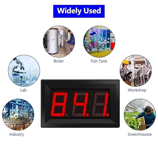 PEMENOL 12V Red Fahrenheit Digital Temperature Meter -76F~999F LED Display - Image 7