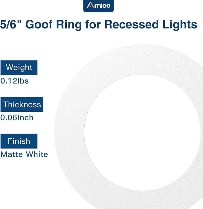 Amico 36 Pack Goof Rings for 6 Inch Recessed Lights, Can Light Trim Ring Cover - Image 7