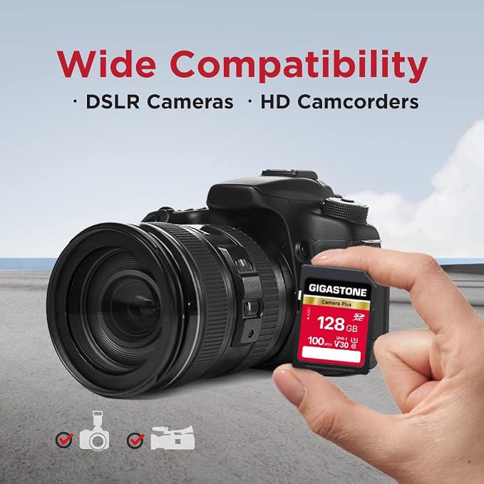 GIGASTONE 128GB SD Card, Camera Plus, UHS-I V30 U3 SDXC Memory Card High Speed - Image 6
