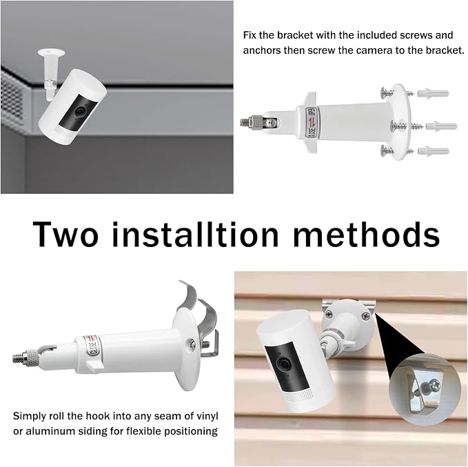 Haoyou Camera Vinyl Siding Wall Mounts No Drill 360 Degree Adjustable, - Image 8