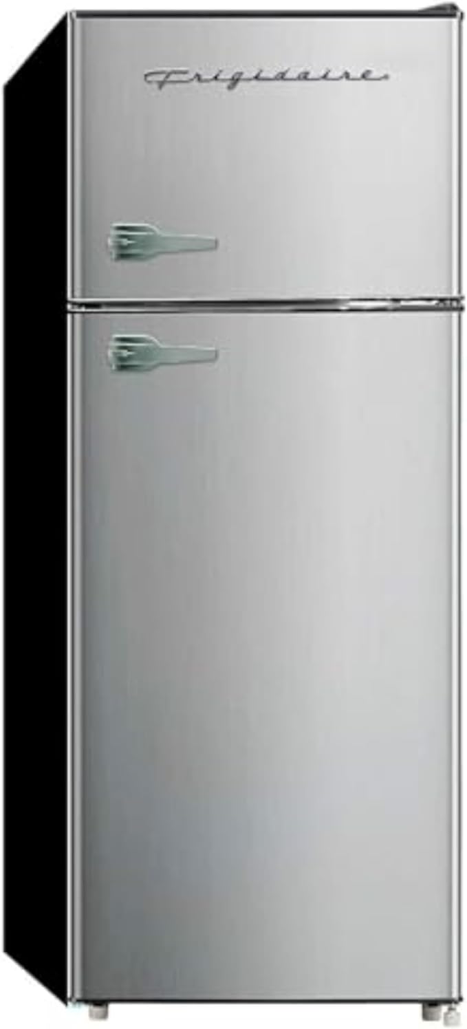 Frigidaire, 2 Door Apartment Size Refrigerator/Freezer Combo, 7.5 cu ft, Platinum Series, Stainless, 23" D x 21.5" W x 55.5" H by Unknown