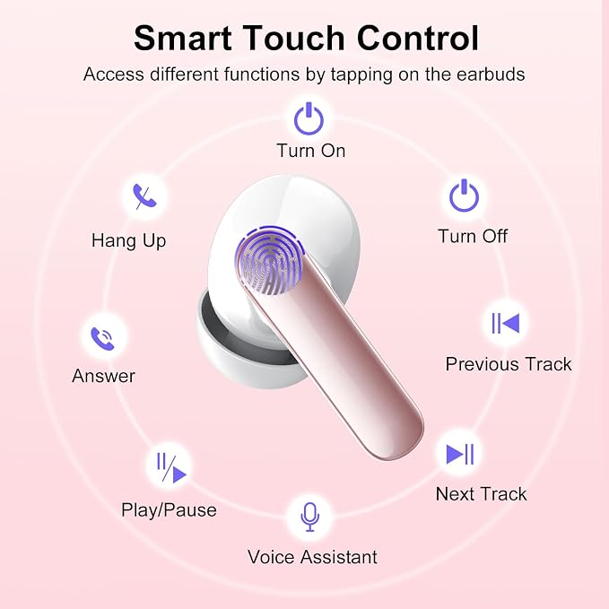 Wekily Wireless Earbuds, Bluetooth 5.3 Headphones LED Power Display, 2025 New Wireless Earphones, 4 ENC Noise Cancelling Mic, HiFi Stereo, 48H Playtime Mini Case IP7 Waterproof for iOS Android - Image 7