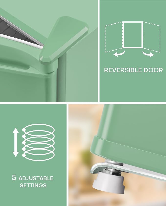 Upstreman 1.7 Cu.ft Mini Fridge with Freezer, Mint Green-FR17 | Dorm Essentials, Adjustable Thermostat, Energy Saving, Low Noise, Compact Refrigerator for Dorm, Office, Bedroom - Image 6