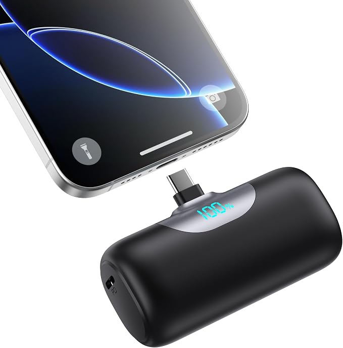 Mini Portable Charger for iPhone 17/16/15 Series,Upgraded 5500mAh PD Fast Charging USB-C Power Bank,Travel Pocket Size Portable Phone Charger for iPhone17/17Pro/17Pro Max/Air/16/15,Samsung,Android etc by FOCHEW