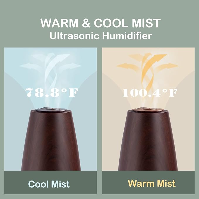 Cool Mist Humidifier，Elecameier Air humidifier for Home/Bedroom with Remote Control 2.3L Smart Air Humidifier for Desk/Office/Bedroom 25dB Whisper Quiet with Auto Shut off dark wood - Image 2
