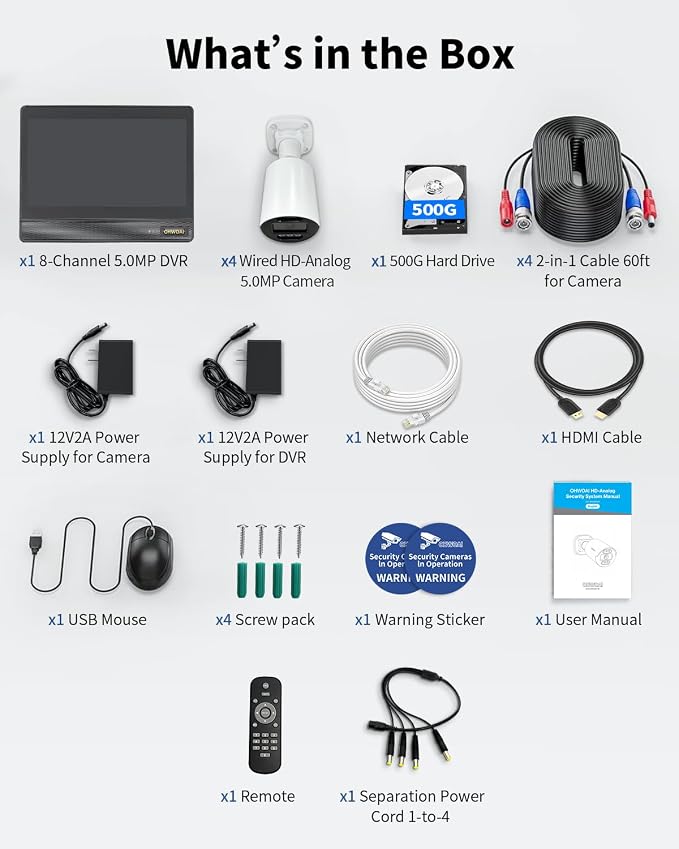 《80ft IR Night Vision & All-in-One DVR》Wired Security Camera System Outdoor - Image 7